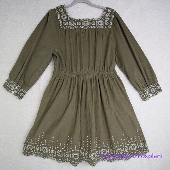 New! Madewell Embroidered Corduroy Square-Neck Mini Dress,‎ size M - Picture 12 of 16